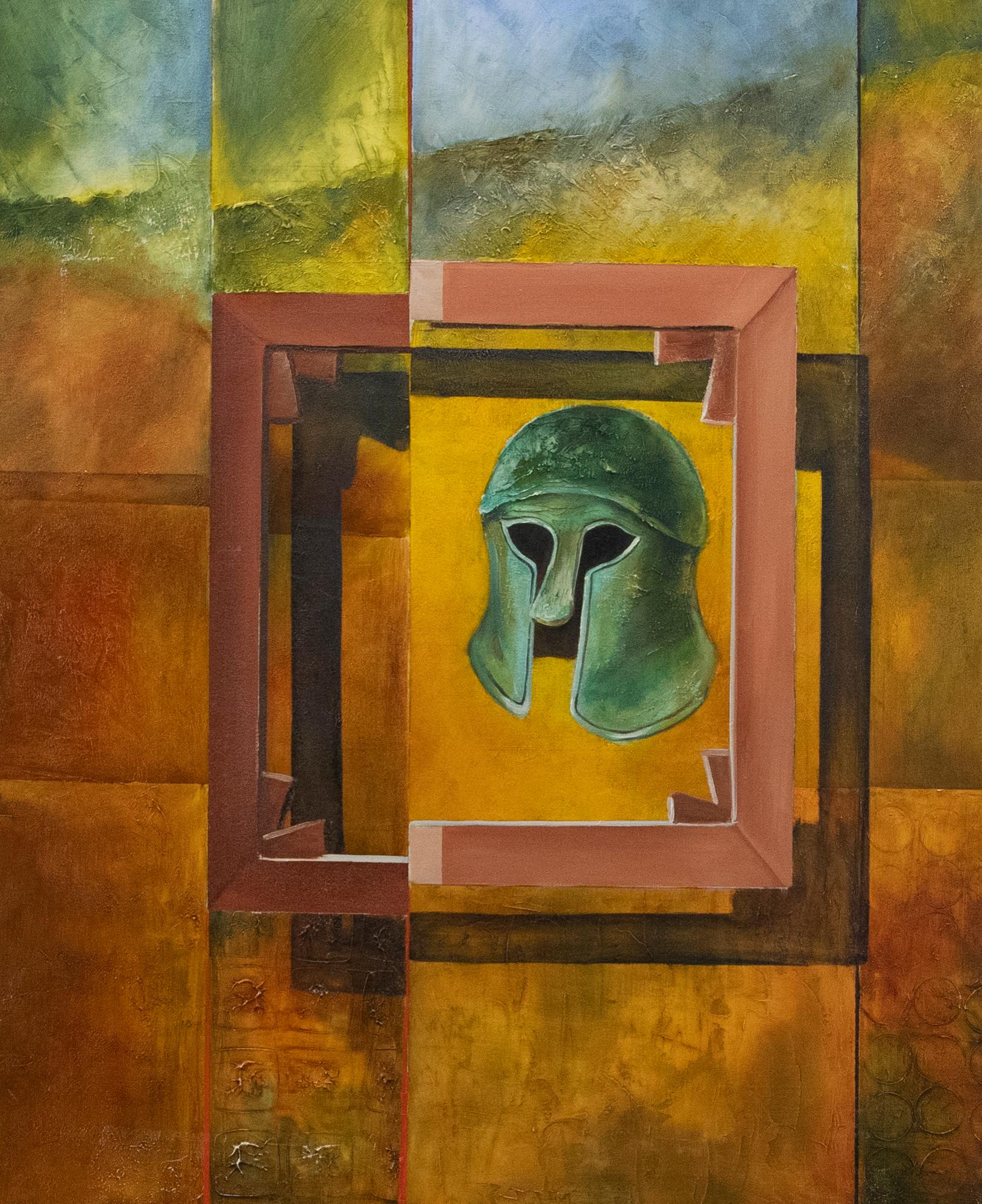 Unknown Portrait Painting - John Voss - Surrealist 20th Century Oil, Gladiator