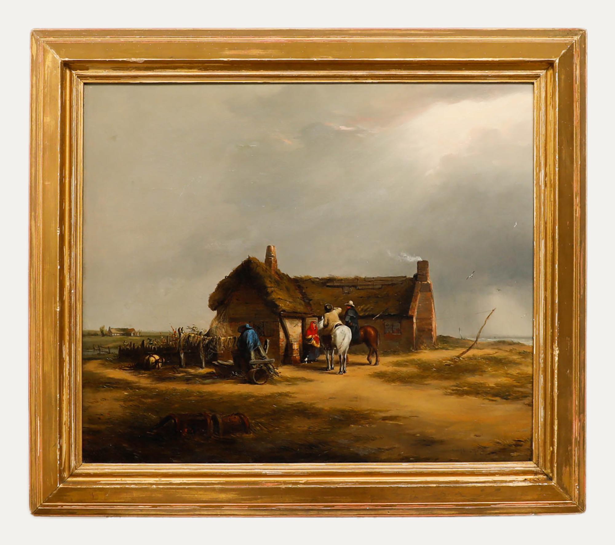 Unknown Landscape Painting - John Whetten Enhinger (1827-1889) - 1870 Oil, Cabo Virgenes, Argentina