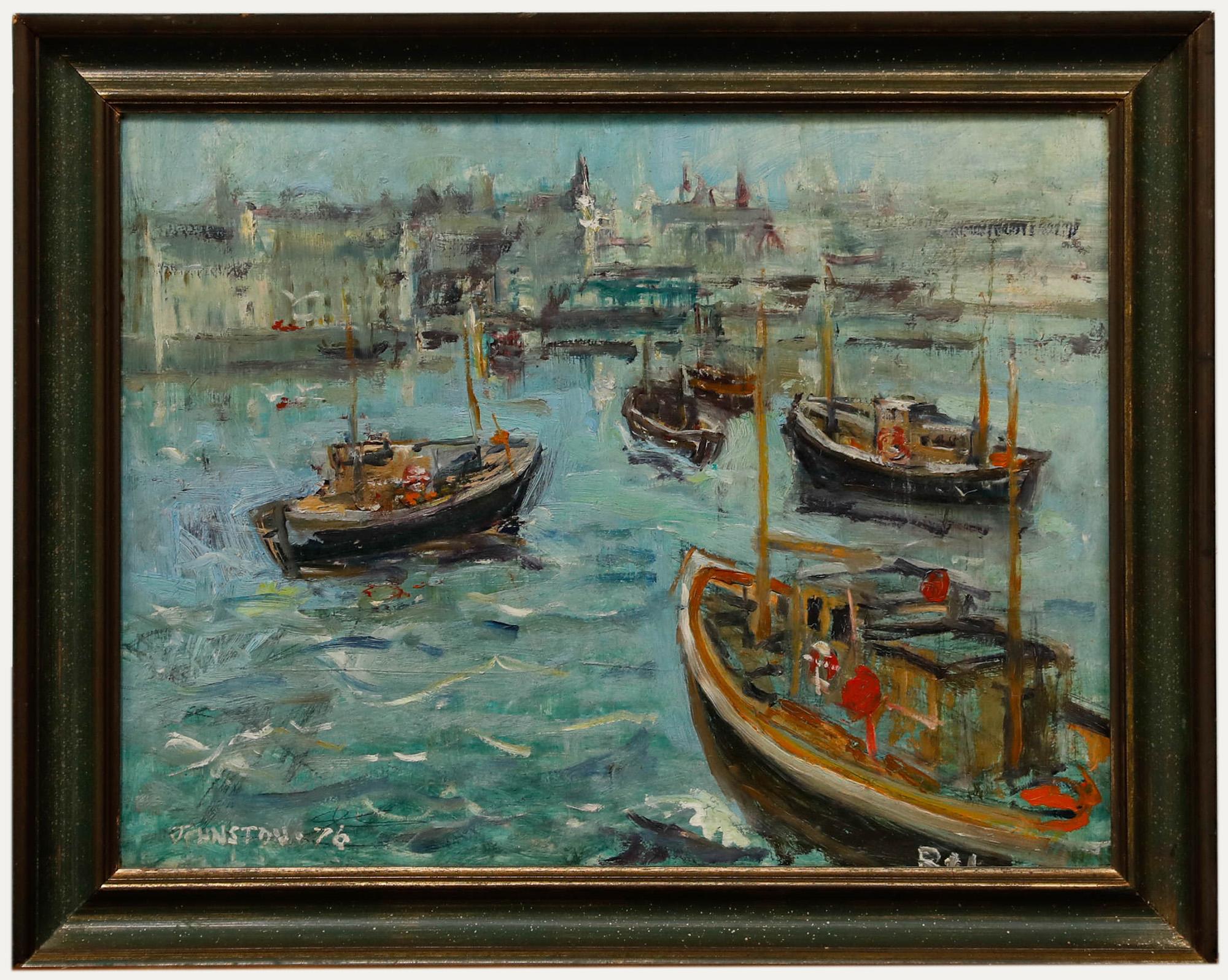 Johnston - Gerahmtes Öl des 20. Jahrhunderts, Einfahrt in den Hafen