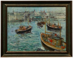 Johnston - Gerahmtes Öl des 20. Jahrhunderts, Einfahrt in den Hafen