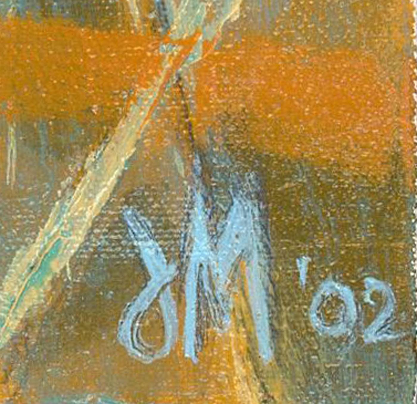A colourful contemporary oil showing a group of women at a cafe. The artist has initialed and dated to the lower right and signed, dated and inscribed the title to the inside of the reverse stretchers. On canvas. 
