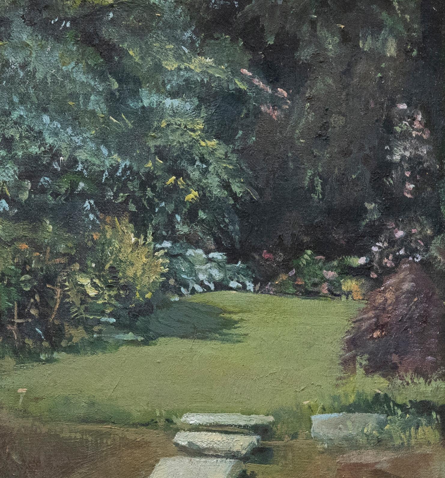 Jose Bale - Olio del XX secolo, Il giardino - Painting di Unknown