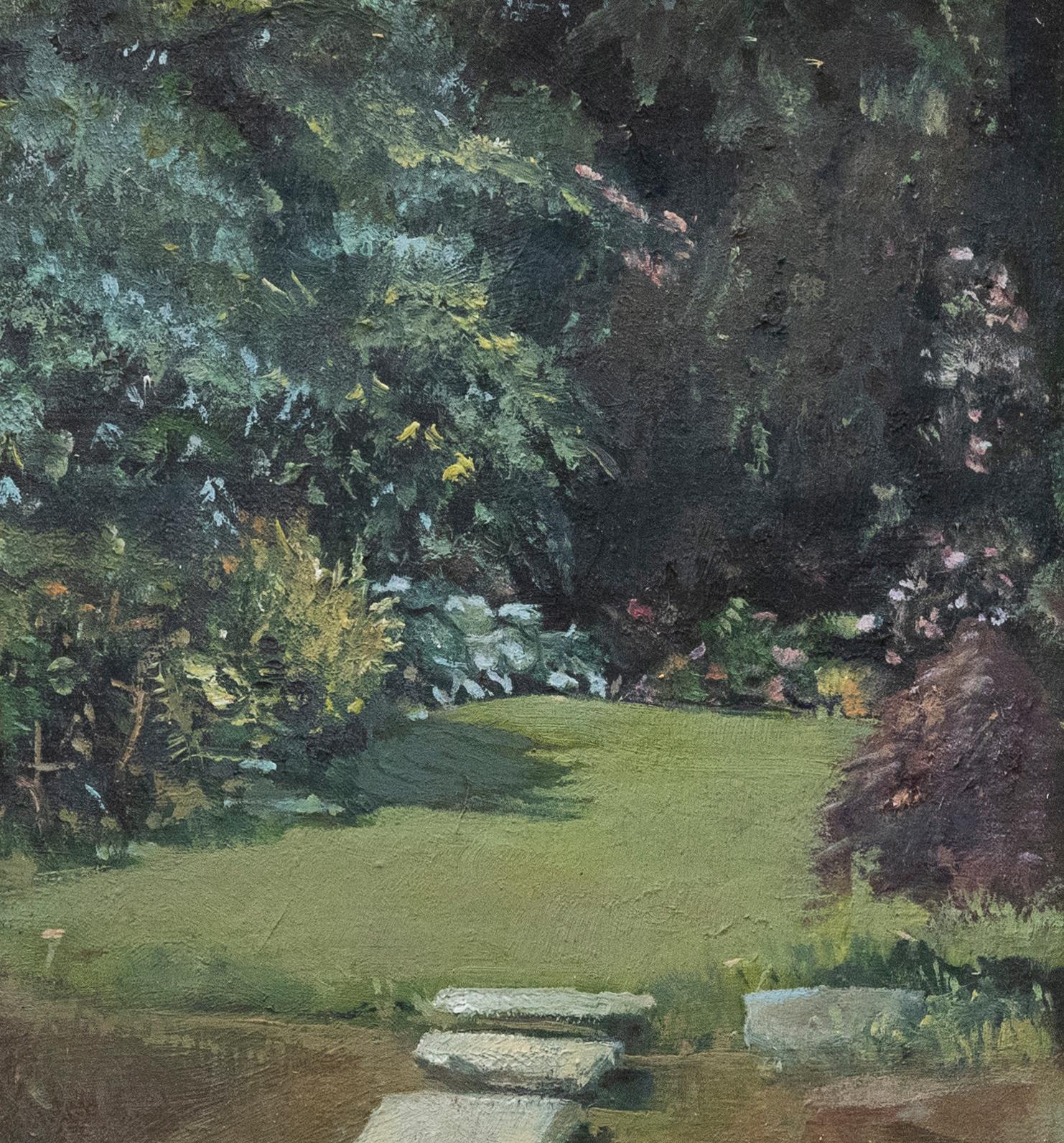 Jose Bale - 20th Century Oil, The Garden - Painting by Unknown