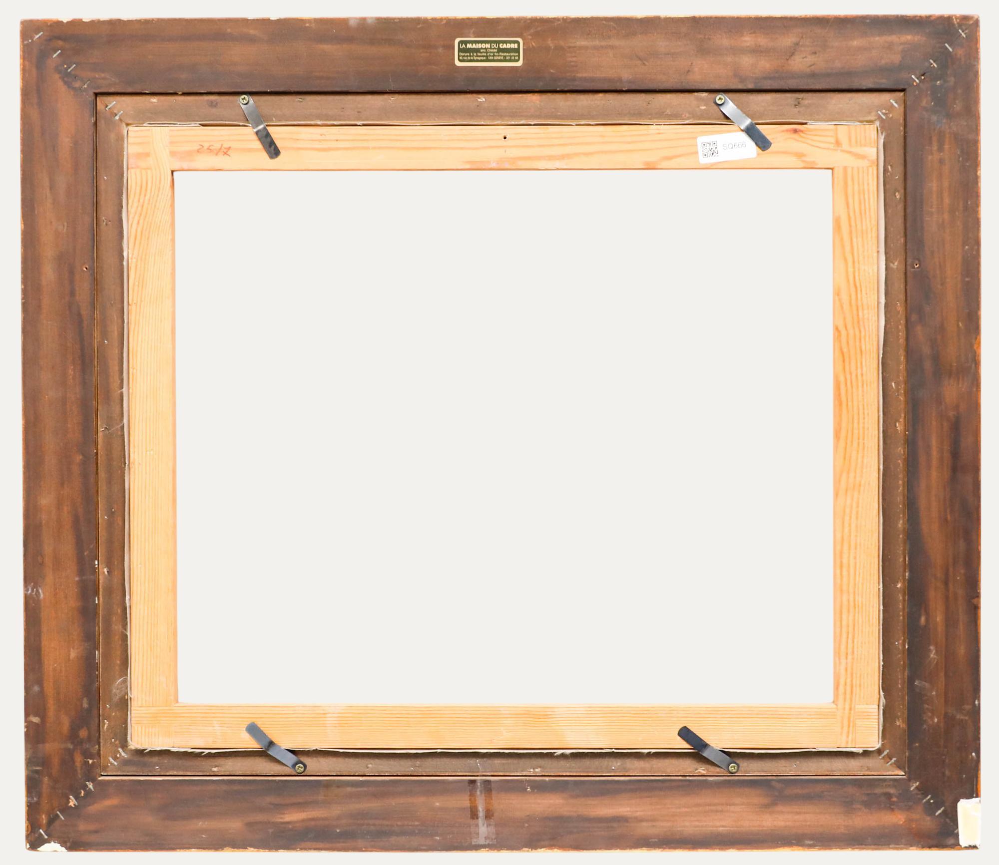 Jose Casanova (1933-1989) - 20. Jahrhundert Öl, Spiegelungen auf dem Wasser (Beige), Figurative Painting, von Unknown