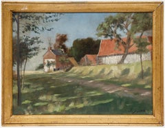 Jose Frappa (1854-1904) - Gerahmtes Öl aus dem frühen 20. Jahrhundert, Bauernhaus in Frankreich