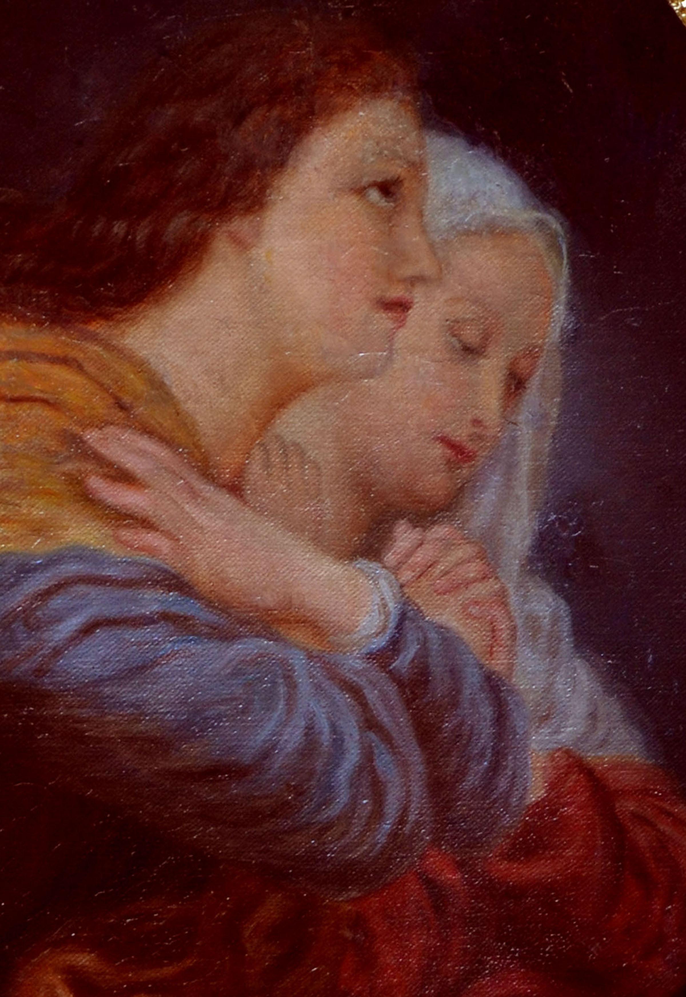 Joseph and Mary, Mid 19th Century Figurative  - Baroque Painting by Unknown