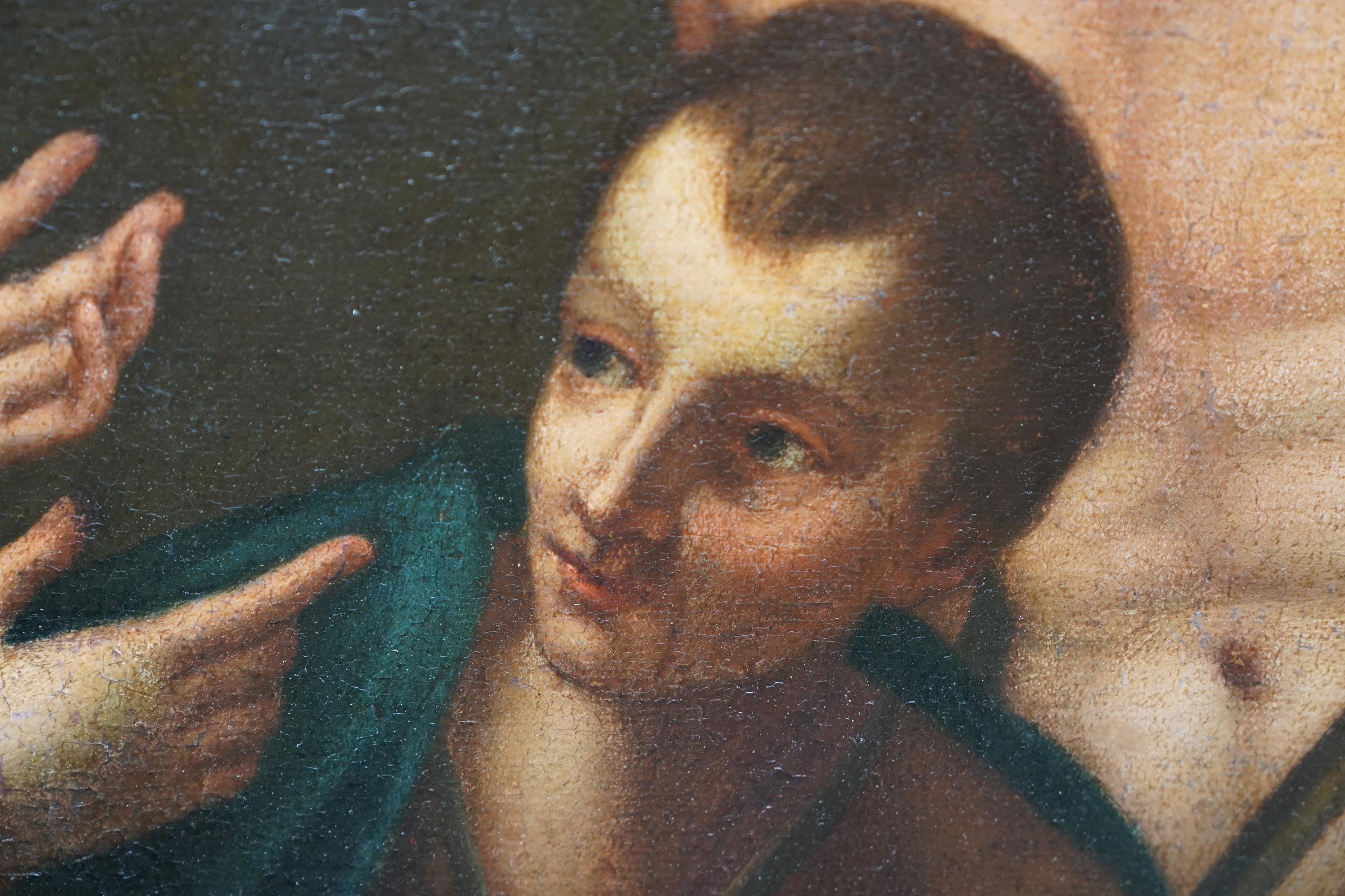 Joseph interprétant les rêves - Ancien maître italien 17e siècle peinture à l'huile d'art religieux en vente 13