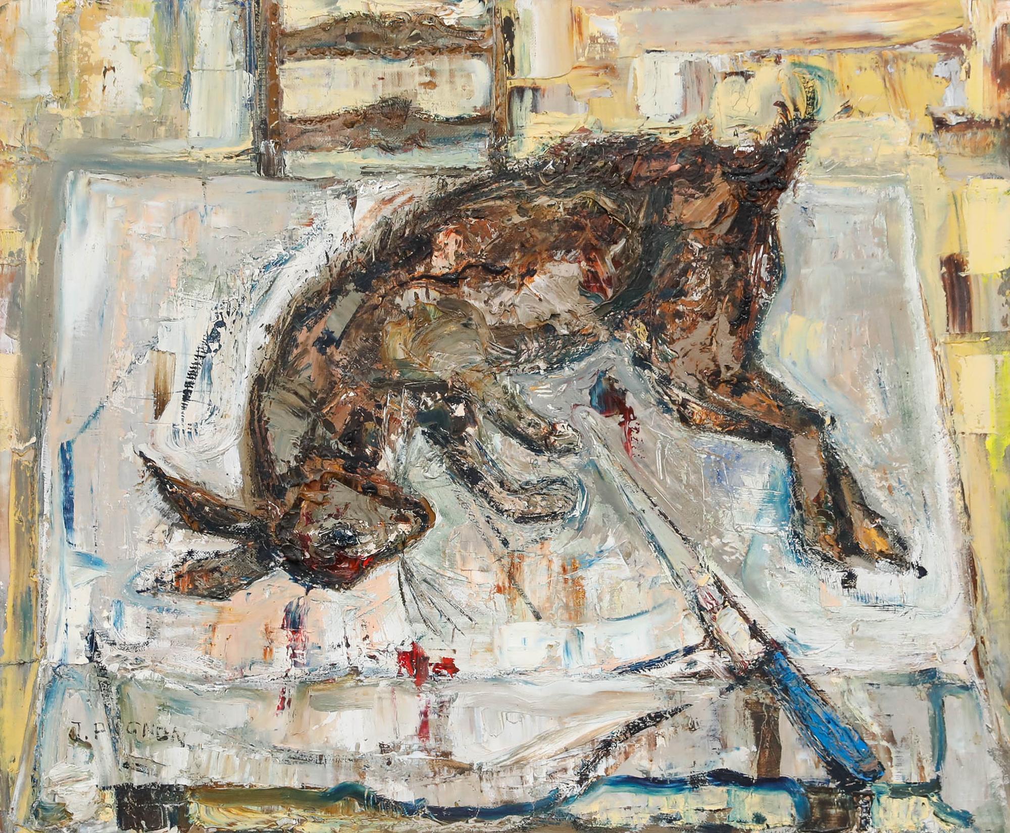 Joseph Pignon (1920-1990)  - Mid 20th Century Oil, Still Life With a Hare - Painting by Unknown