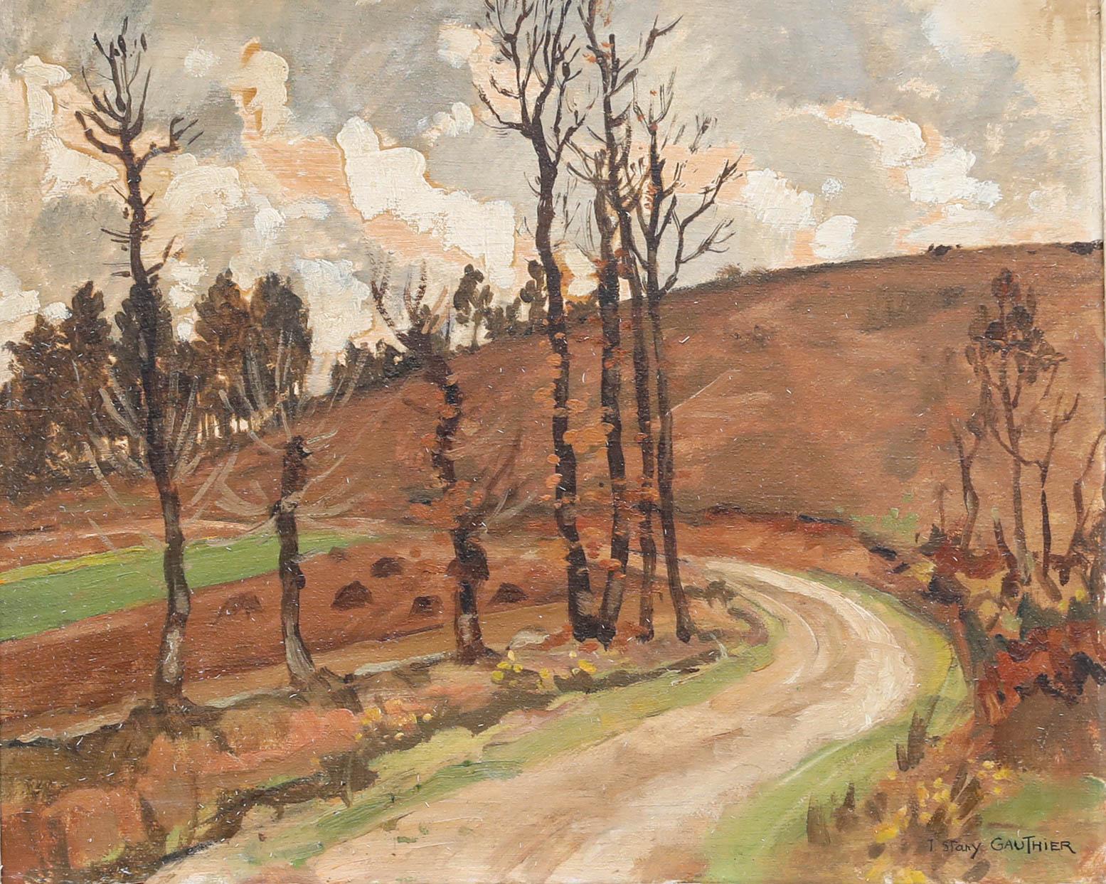 Joseph Stany Gauthier (1883-1969) - Anfang des 20. Jahrhunderts Öl, Januar-Landschaft – Painting von Unknown