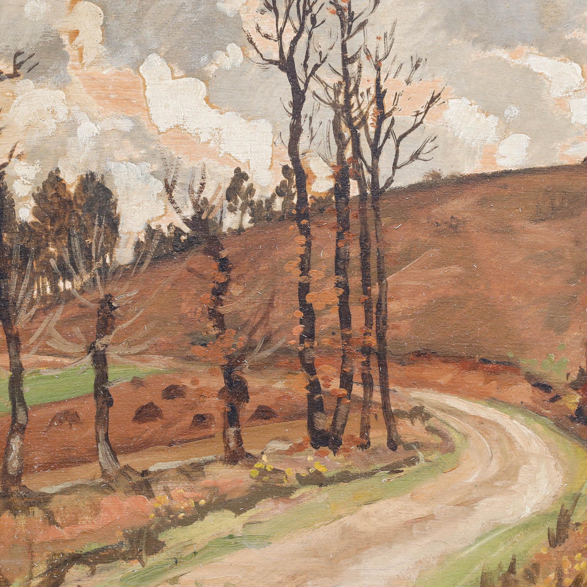 Joseph Stany Gauthier (1883-1969) - Anfang des 20. Jahrhunderts Öl, Januar-Landschaft im Angebot 1