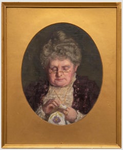 Vintage Joseph W. Roberts - Framed Early 20th Century Oil, Portrait of Mrs. H. E. Johns