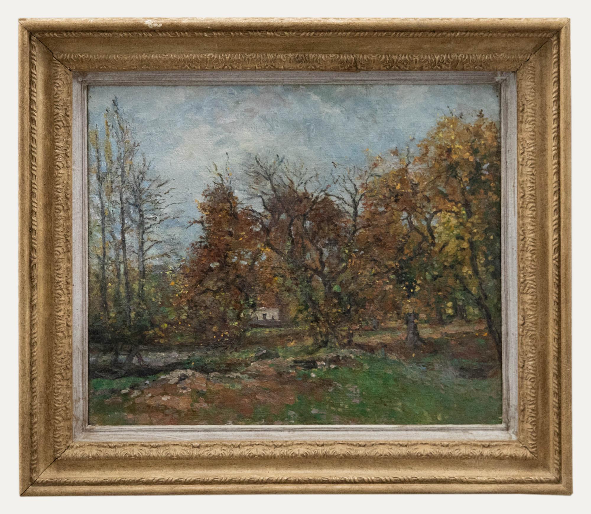 Unknown Landscape Painting - Josephine Haswell Miller (1890-1975) - Mid 20th Century Oil, Autumnal Meadow