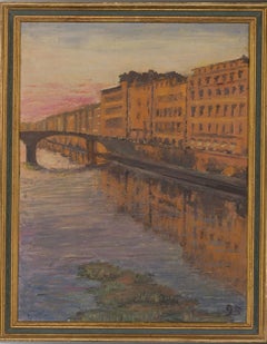 J.S. - Fine Mid 20th Century Oil, Grand Canal, Venice