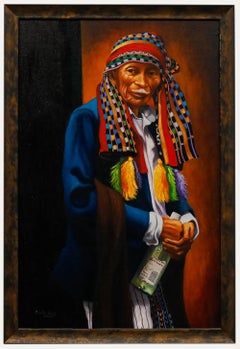 Juan Sisay (1921-1989)  - Framed 20th Century Oil, Portrait of a Shaman