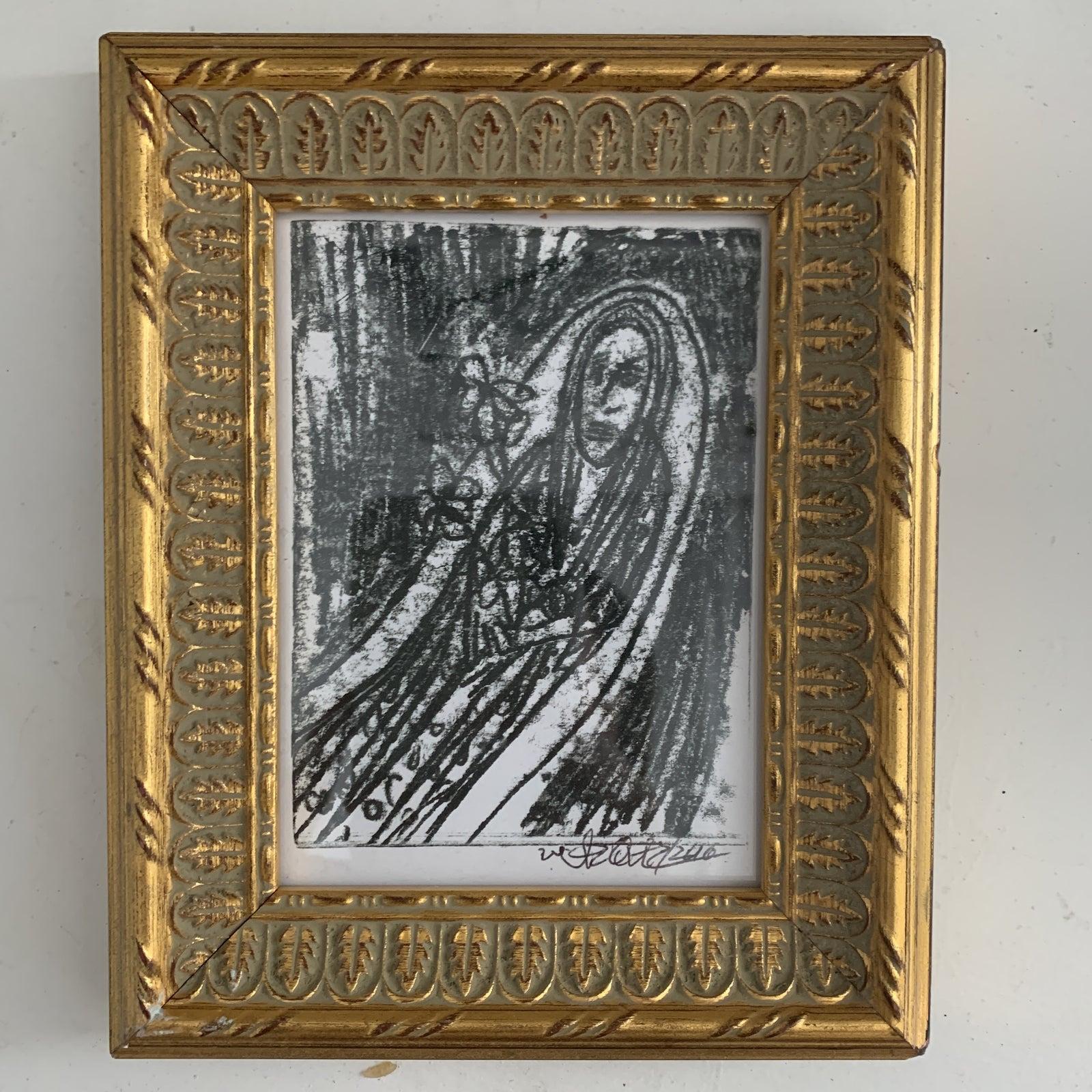 Juan Vaquez Cuban Artist framed in Vintage Gold  1