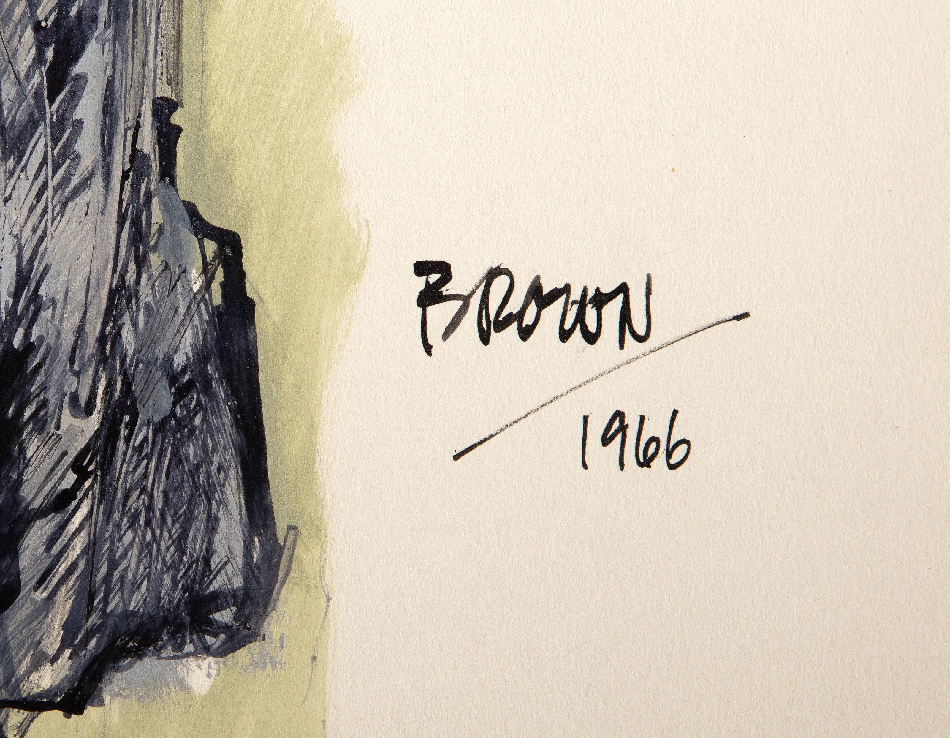 Judith #13, gouache impressionniste et huile sur panneau de Lewis Brown en vente 1