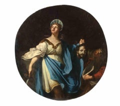 Giuditta con in mano la testa di Oloferne -  Pittura a olio - 17° secolo