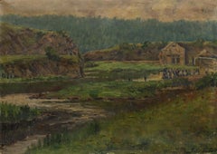 Jules Dubois (1864-1957) - Early 20th Century Oil, Procession in the Ardennes