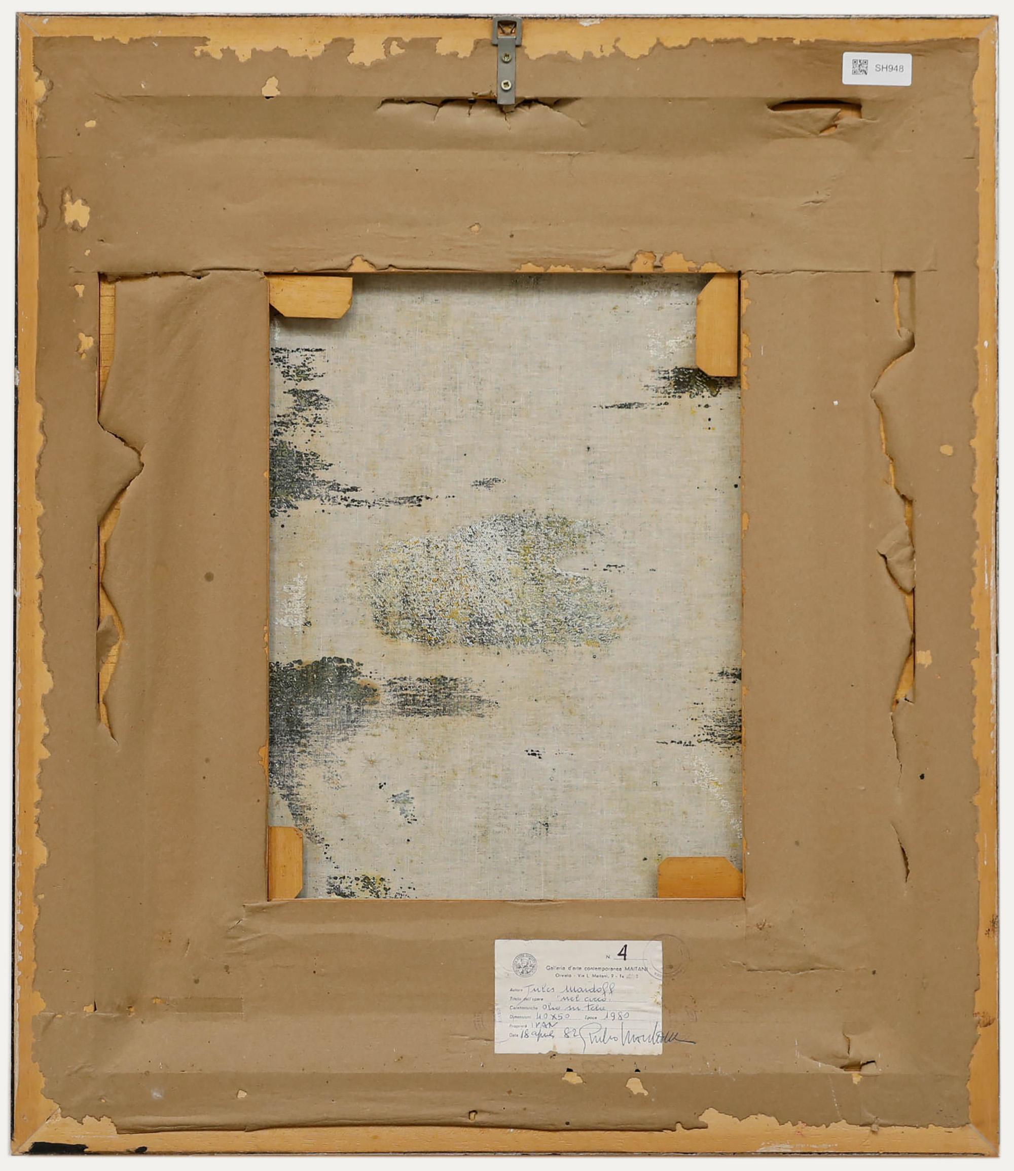 Jules Maidoff (geb. 1933) - Gerahmtes Ölgemälde des 20. Jahrhunderts, Mel Cicco (Beige), Figurative Painting, von Unknown