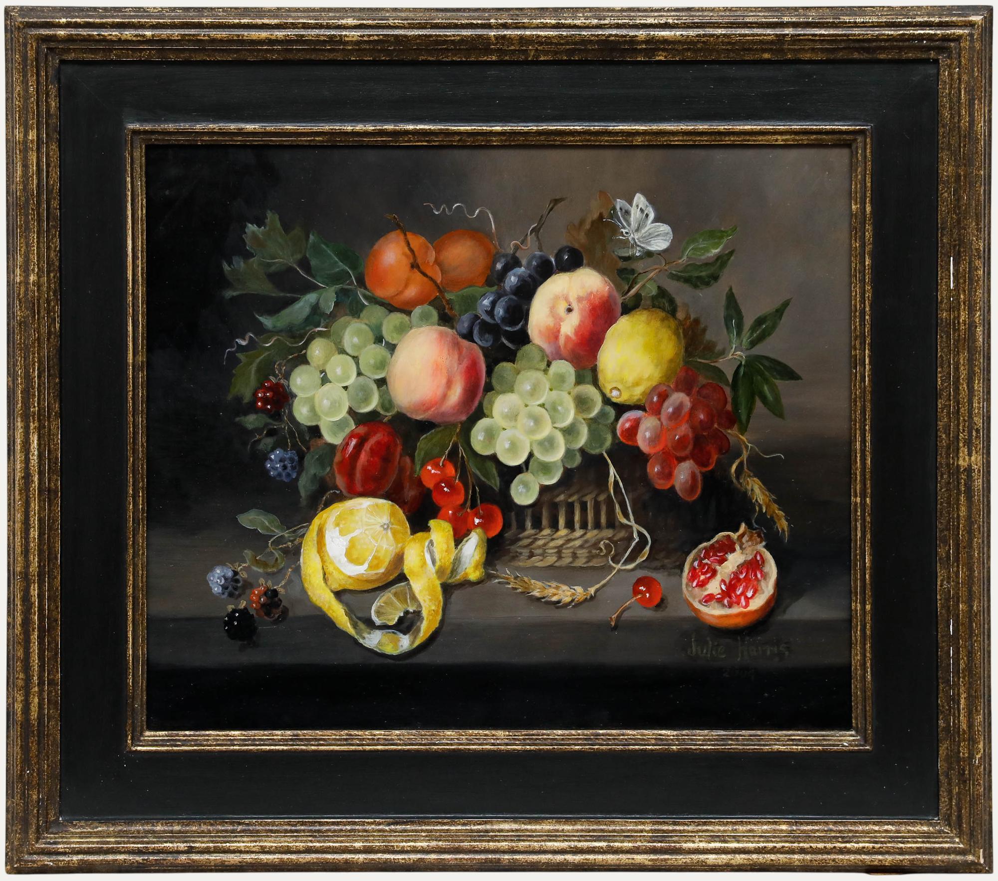 Julie Harris - 2004 Öl, Stillleben mit Sommerfrüchten I