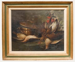 Julien Stappers (1875-960) - Huile encadrée, Nature morte à la bécasse