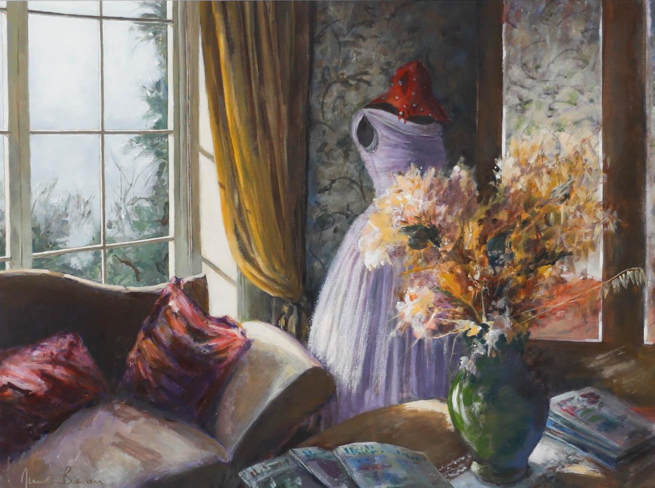 June Bevan (b.1927) - 20th Century Oil, Ballet Dress and Spotted Sun Hat - Painting by Unknown