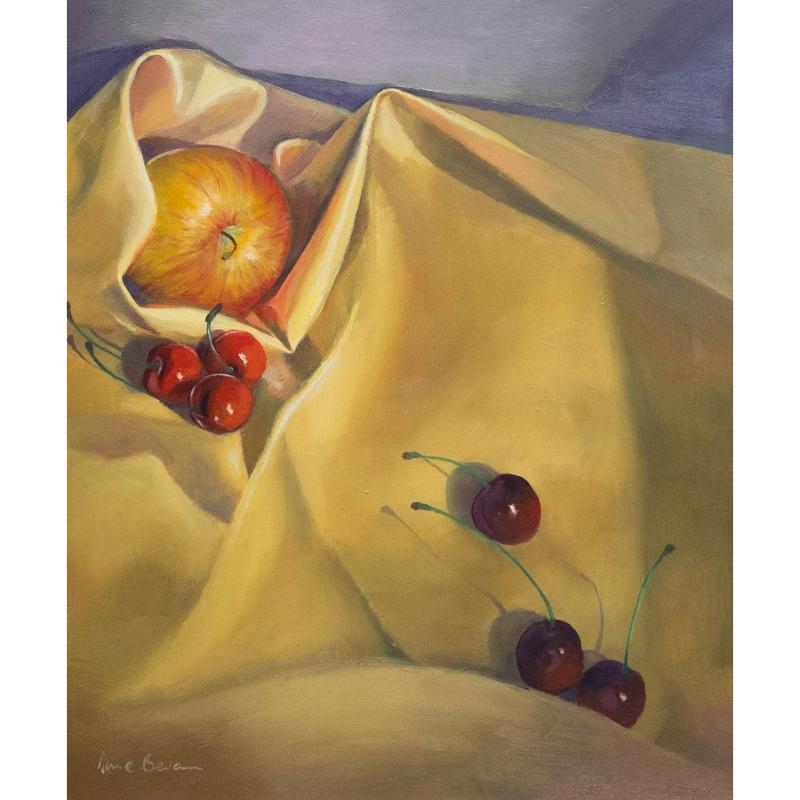 June Bevan (geb. 1927) - 20. Jahrhundert Öl, Königliche Gala mit sechs Kirschen – Painting von Unknown