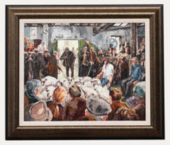 June Bevan (geb. 1927 - 20. Jahrhundert Öl-, Schafs-Auktion