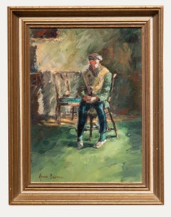 June Bevan (b.1927) - 20th Century Oil, The Gardener