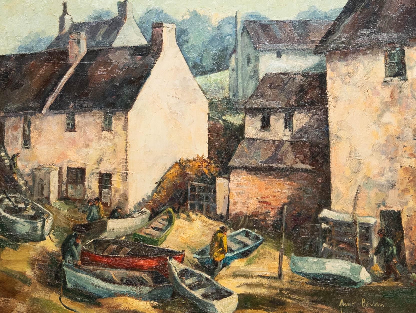 June Bevan (geb. 1927) - 20. Jahrhundert Ölgemälde, The Inner Harbour – Painting von Unknown