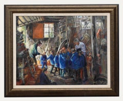 June Bevan (b.1927) - 20th Century Oil, Visit To The Brickworks
