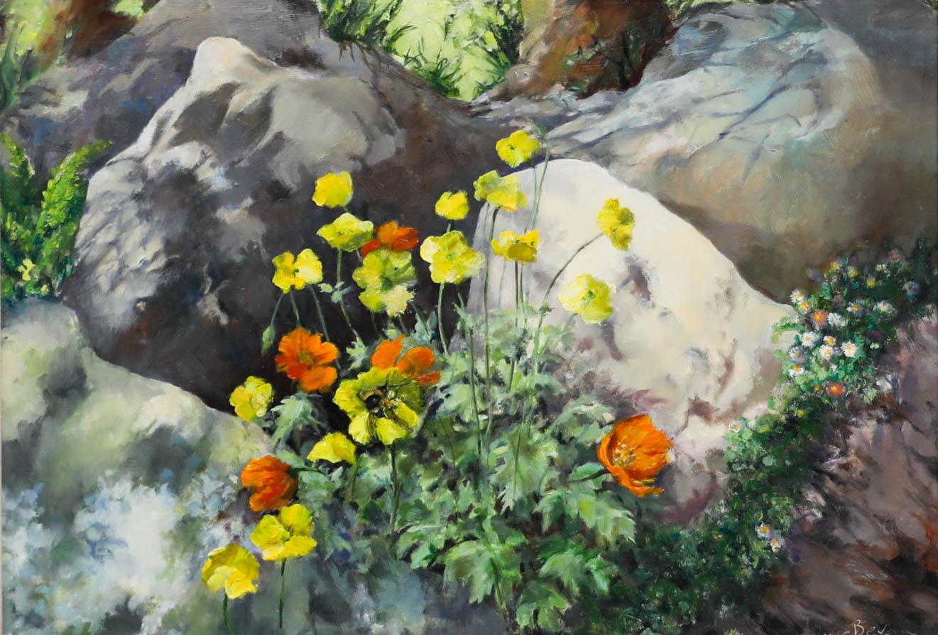 June Bevan (n.1927) - Siglo XX Óleo, Amapolas silvestres en Newby Hall - Painting de Unknown