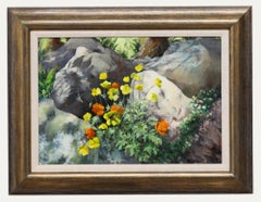 June Bevan (1927) - 20th Century Oil, Wild Poppies at Newby Hall