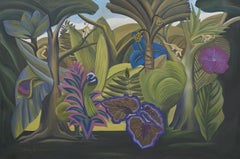 Jungle Fantasy with Exotic Bird - Landscape Painting - Conceptual Art By Marc 
