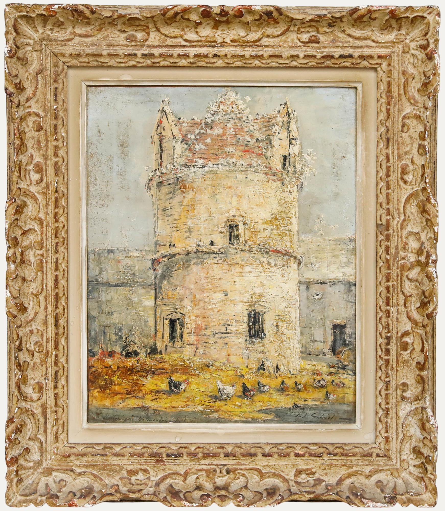 Unknown Landscape Painting - Justin Gabriel (1837-1923) - Late 19th Century Oil, Dovecote