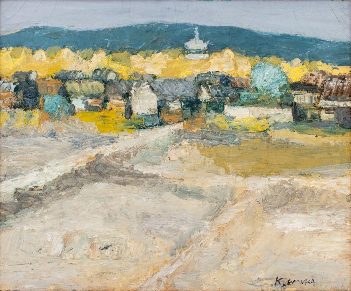 K. Emura Dorflandschaft, 1970 – Painting von Unknown