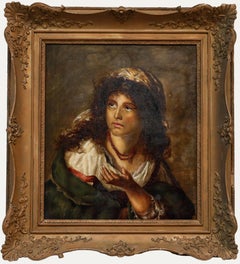 K. Mellor d'après Nathaniel Schmitt - 19e siècle Huile, La bohémienne