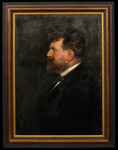 K. Pommerhanz - Framed 1911 Oil, Gentleman in Profile