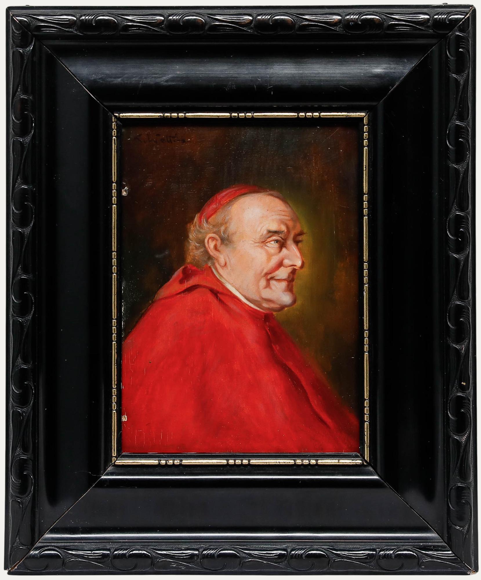 Unknown Portrait Painting - K. Weltin - Fine 1903 Oil, Portrait of Franziskus von Bettinger