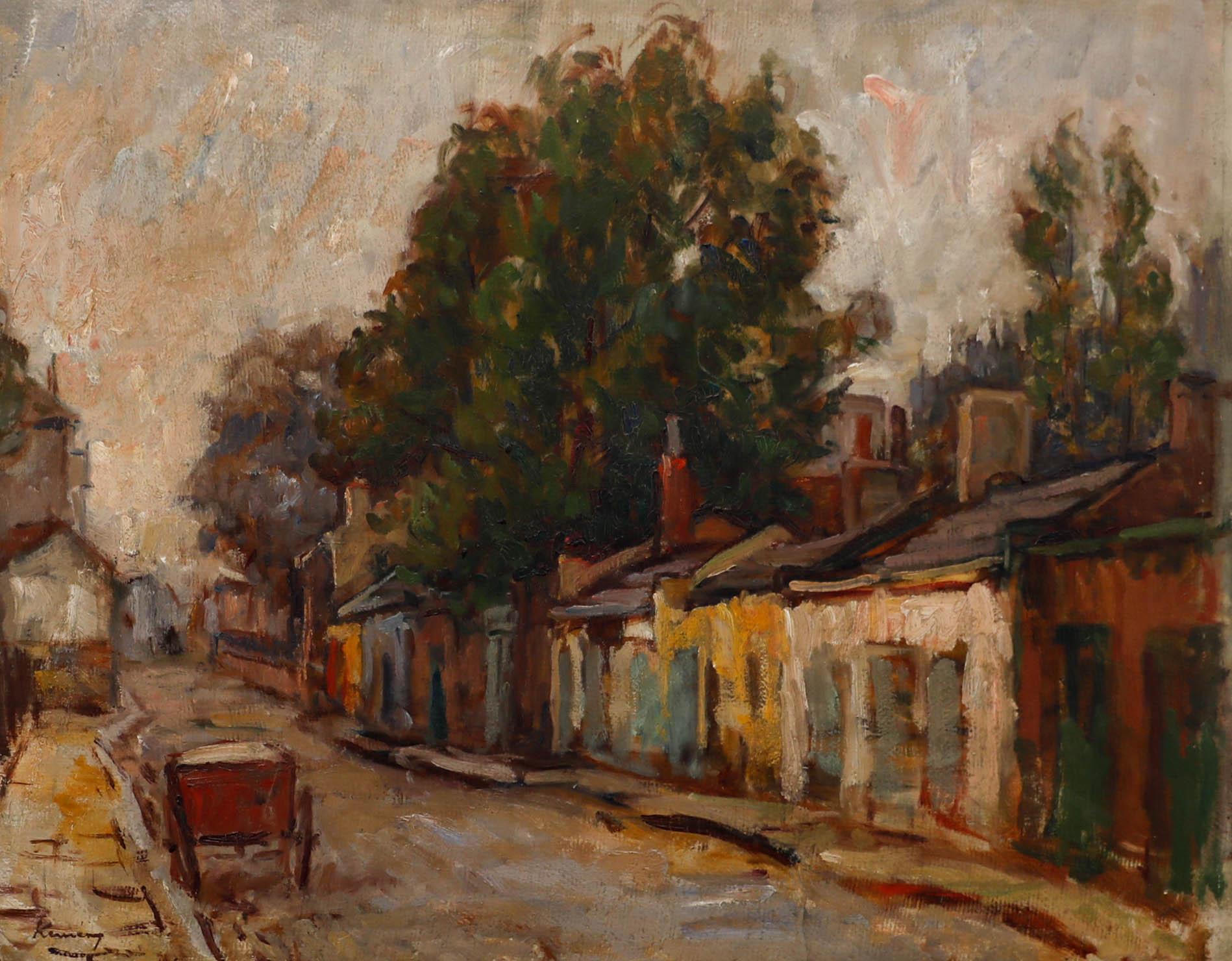 Kalman Kememy (1896-1994) - Ölgemälde, The Workshops II, Mitte des 20. Jahrhunderts – Painting von Unknown