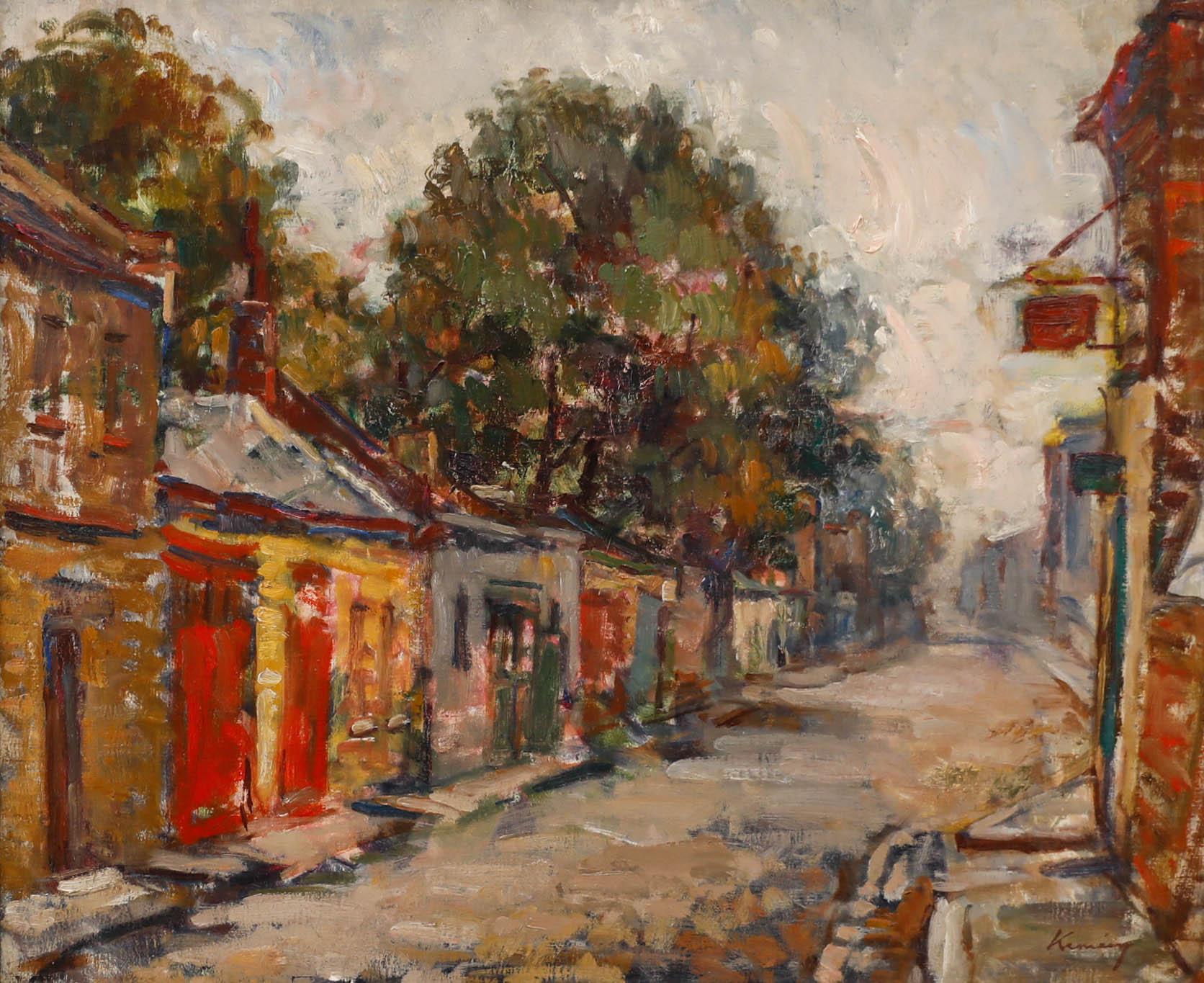 Kalman Kemeny (1896-1994) - Olio del XX secolo, Le officine - Painting di Unknown