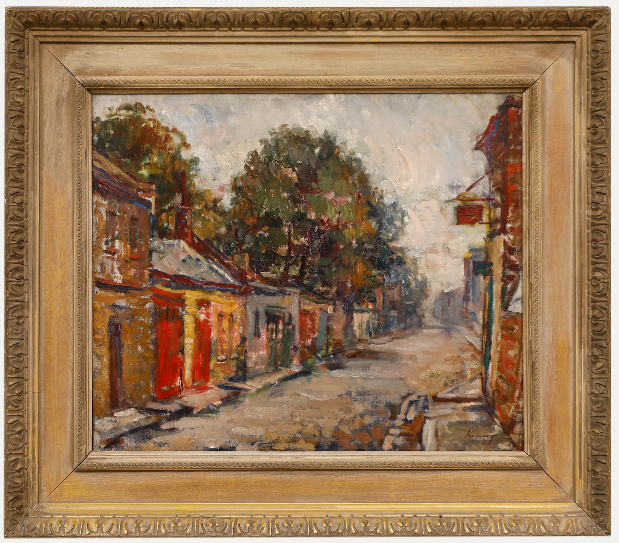 Landscape Painting di Unknown - Kalman Kemeny (1896-1994) - Olio del XX secolo, Le officine