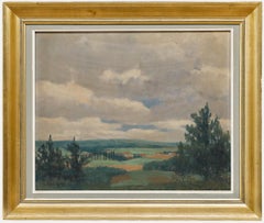 Karel Van Lerberghe (1889-1953) - 1940 Óleo, Paisaje con casas y árboles