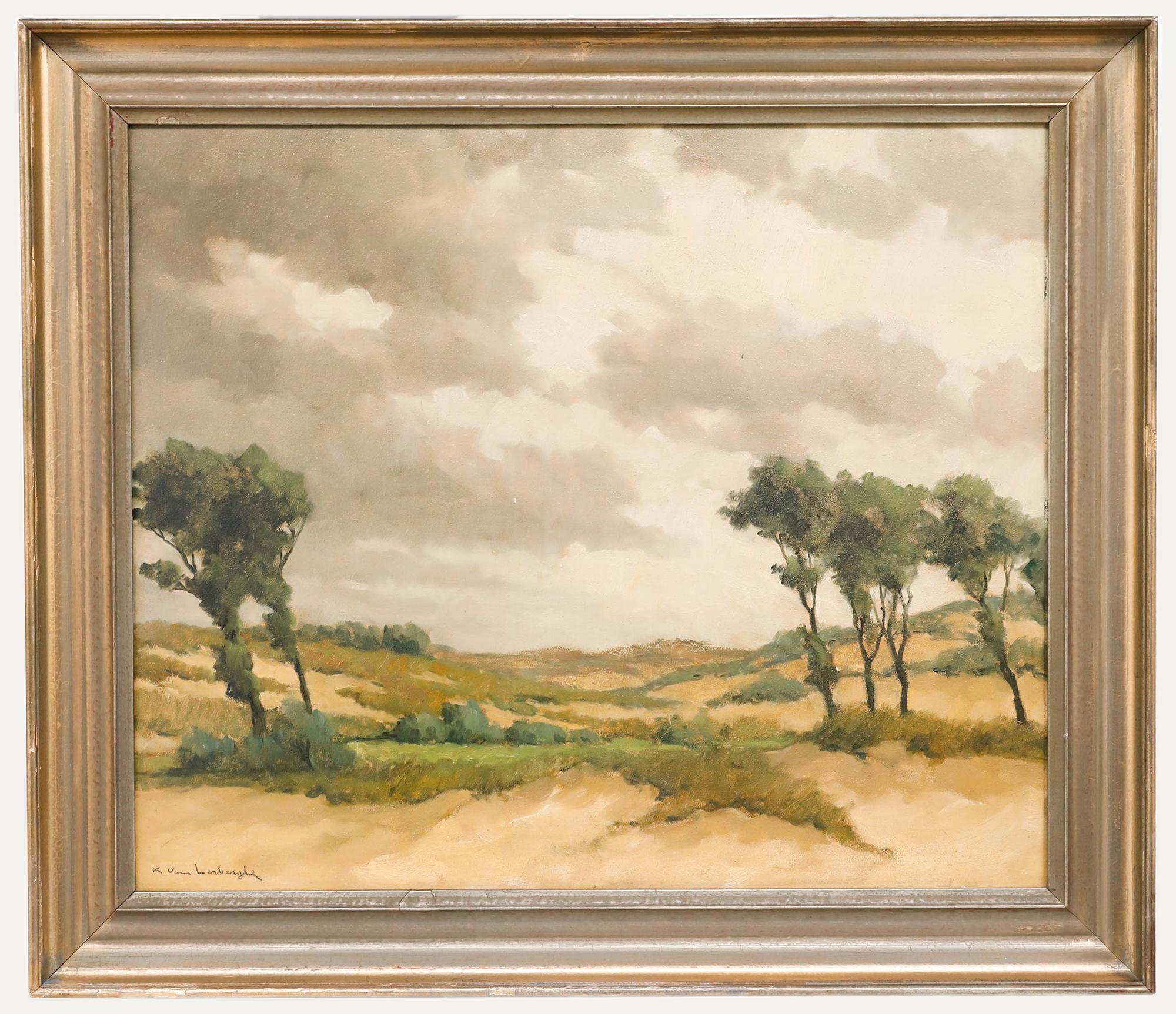 Unknown Landscape Painting - Karel van Lerberghe (1889-1953) - Framed Oil, Dunes View with Tree