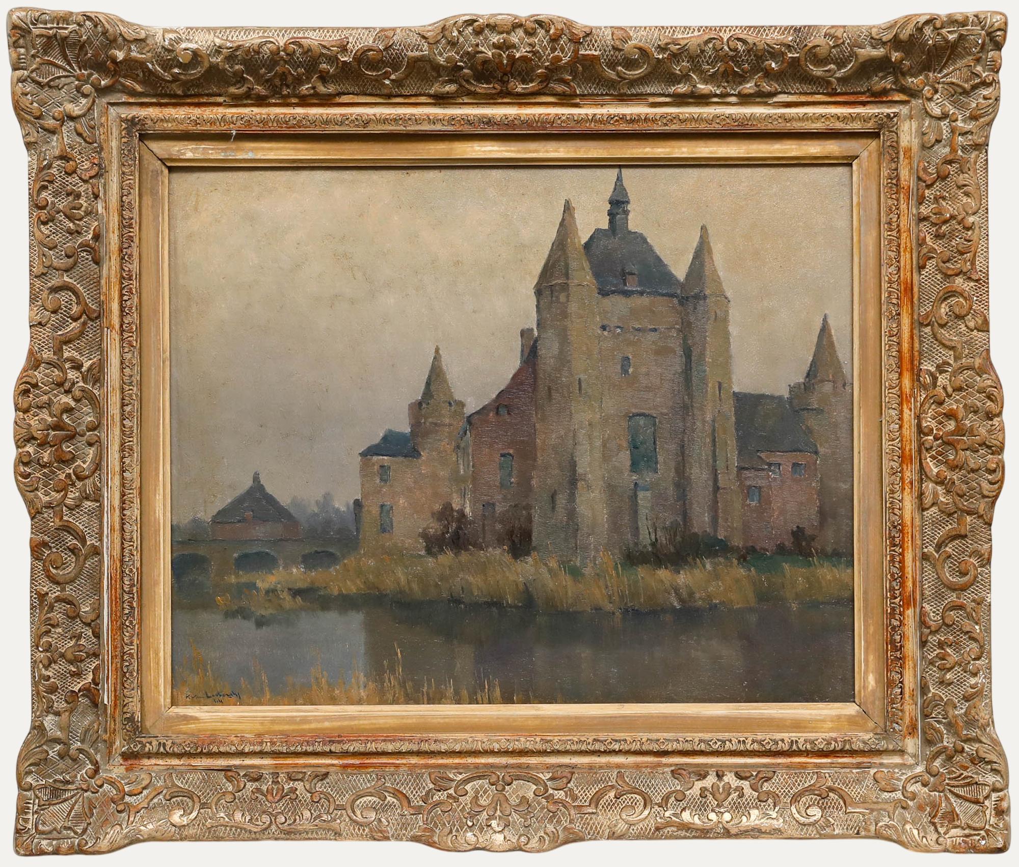 Karel Van Lerberghe (1889-1953) - Signé en 1944 Huile, The Old Castle