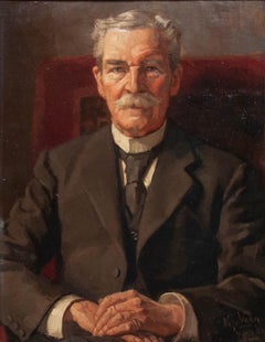 Karel van Veen - 1920 Oil, Portrait of a Gentleman
