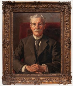 Karel van Veen - 1920 Oil, Portrait of a Gentleman