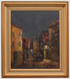 Karin Borgstrom (1903-1987) - 1953 Öl, Nachtzeit in der Stadt