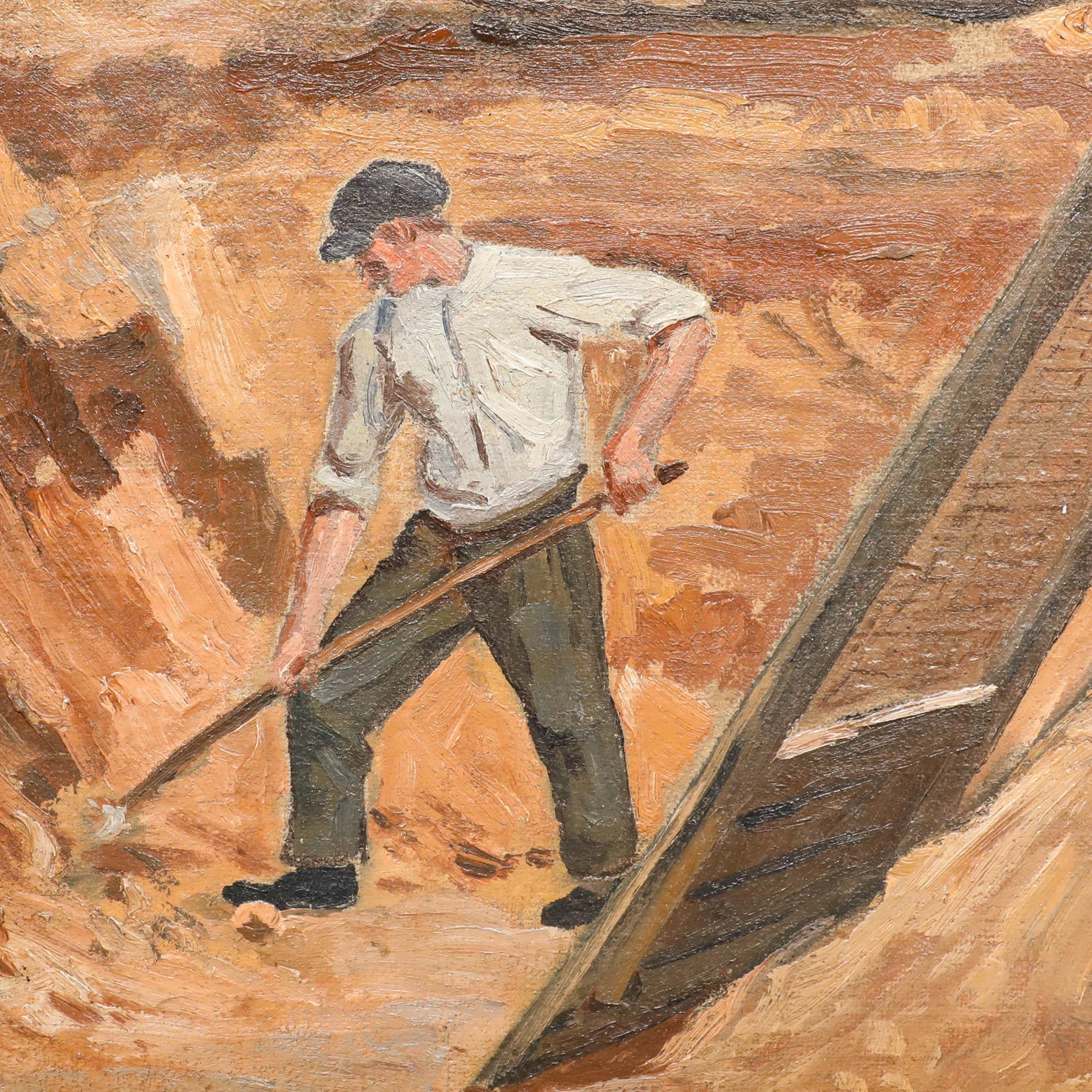 Karl Sodemann (b.1888) - 1926 Oil, The Quarryman - Painting by Unknown