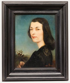 Karl Storch II (1899 -1991) - Mid 20th Century Oil, Lady in Black Velvet